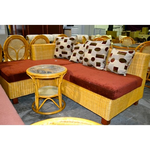 287 - Rattan Corner Sofa with Side Table