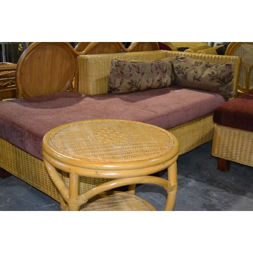 289 - Rattan 3 Seater with Side Table