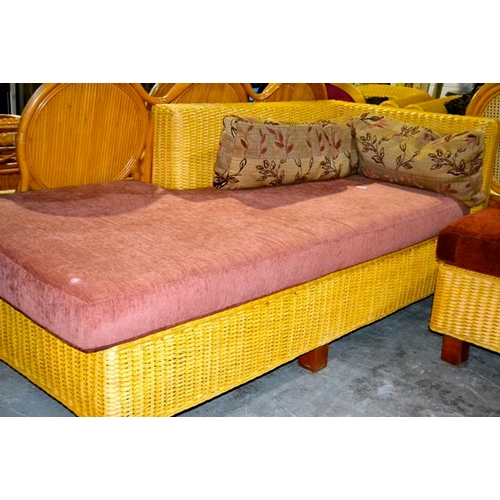 289 - Rattan 3 Seater with Side Table