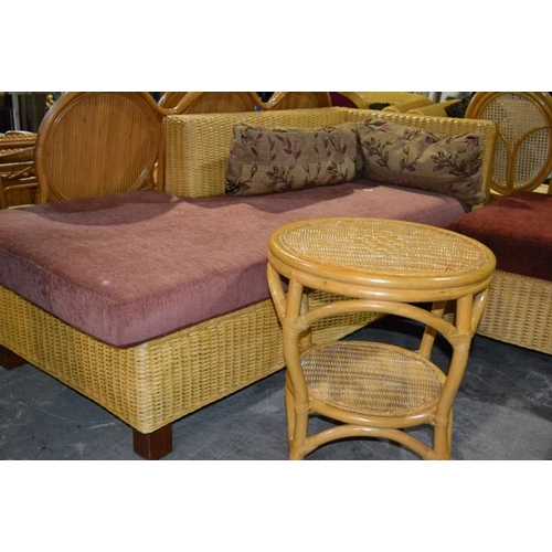 289 - Rattan 3 Seater with Side Table