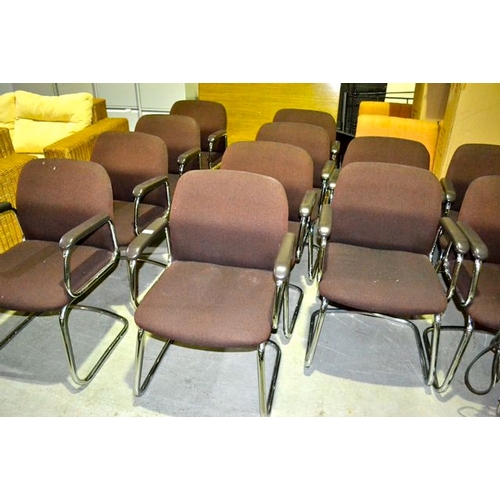 392 - 12 Cantilver Chairs with Boardroom Table (Needs Assembled)