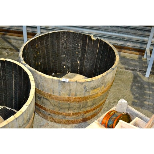 425 - Oak Half Whiskey Barrel