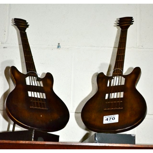 470 - Pair of Guitar Statues