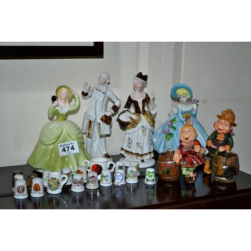 474 - Collection of Figurines & Thimbles