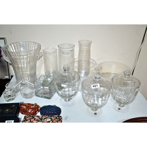 491 - Collection of Clear Glassware