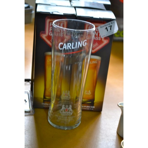 17 - 6x Boxed Carling Pint Glass