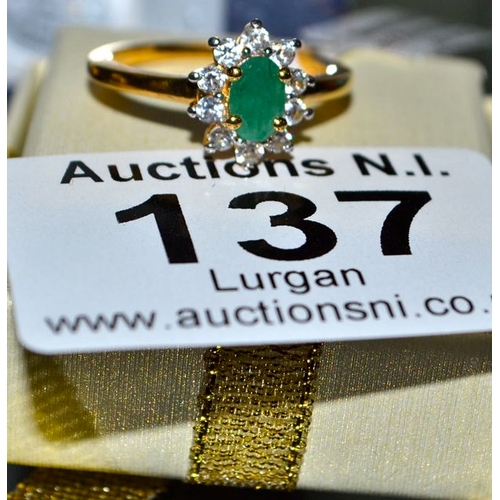 137 - Ornate Ring with Green Stone