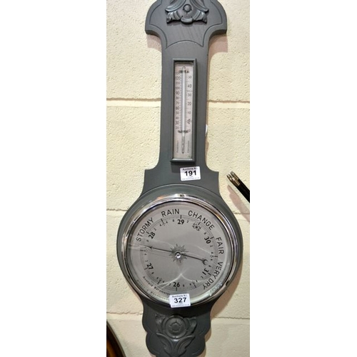 191 - Large Grey Barometer/Thermometer