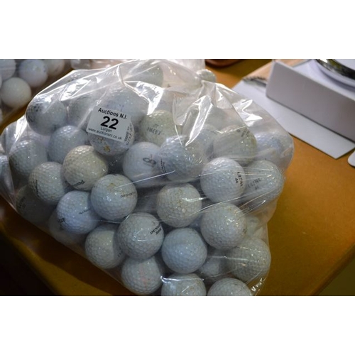 22 - Bag of Appx 100 Golf Balls