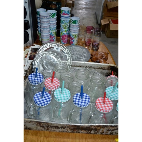 45 - Mix Lot Incl Mason Jars etc