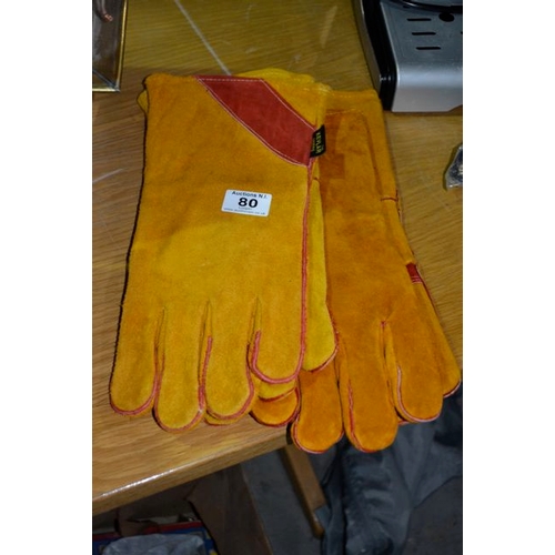 80 - 2x Pair of New Welding Gloves