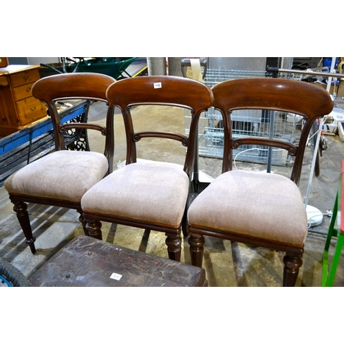 768 - Antique Bar Back Chair x 3 - Professionally Reupholstered