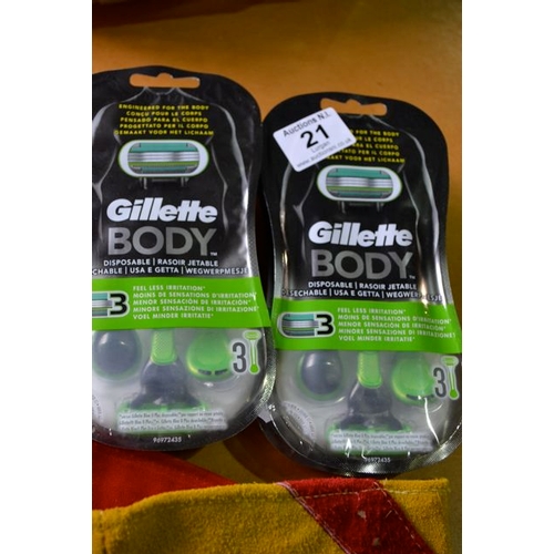 21 - 4x Pack of Gillette Body Razors