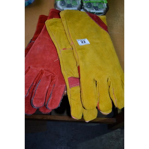 22 - 2x Pair of New Welding Gloves