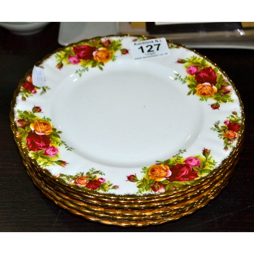 127 - Royal Albert Old Country Rose Plate x 8