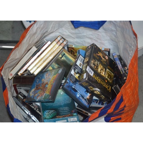 143 - Large bag of DVDs