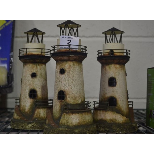 2 - 3x New Lighthouse Ornament