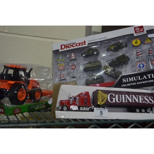 5 - Collection of Die Cast Models + Truck + Tractor