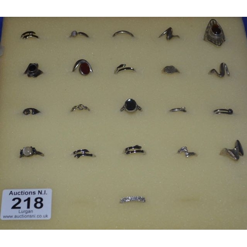 218 - Lot of 21 Silver Rings