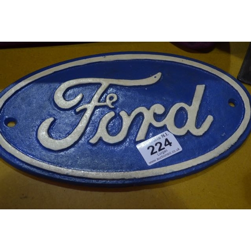 224 - Cast Iron Ford Sign