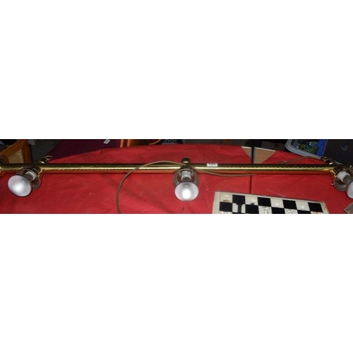 626 - Long Brass 3 Branch Light - Snooker Table Style