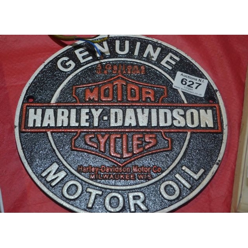 627 - Cast Circular Harley Davidson Sign