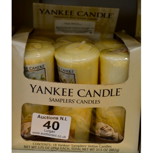 40 - Box of 18 Yankee Candle Votives - Vanilla