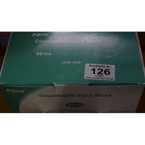 126 - Box of 50 Disposable Face Masks