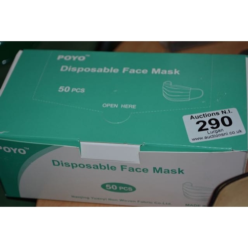 290 - Box of 50 Disposable Face Masks