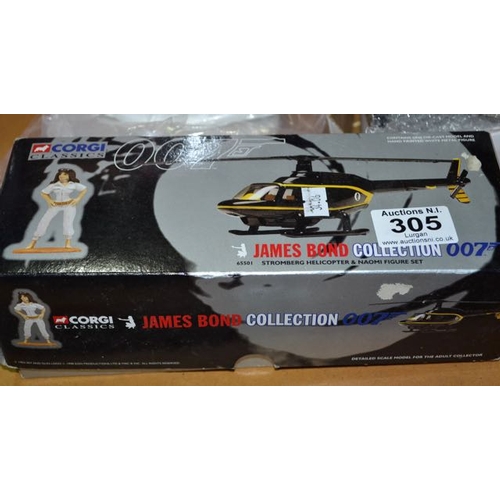 305 - Corgi James Bond Helicopter & Figure