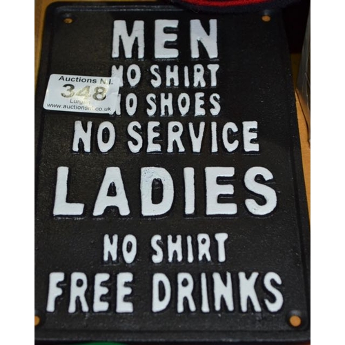 348 - Cast Sign - Free Drinks