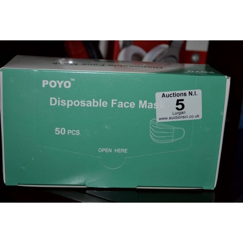 5 - Box of 50 Disposable Masks