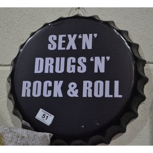 51 - Rock N Roll Bottle Cap Art