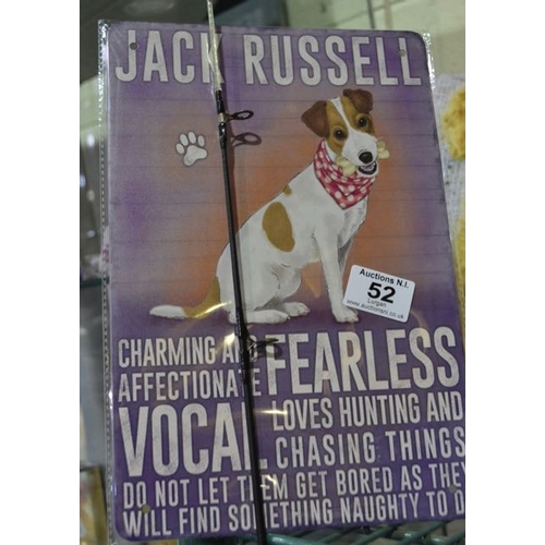 52 - Metal Jack Russel Sign