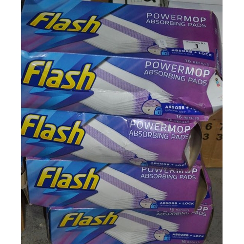 1 - 4x Box of Flash Powermop Absorbing Pads