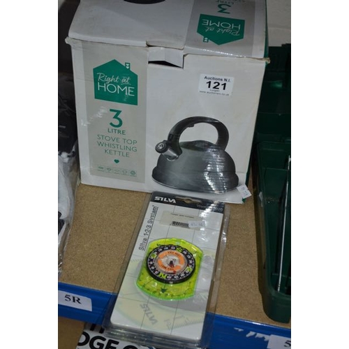 121 - 3L Stove Top Whistling Kettle + Compass