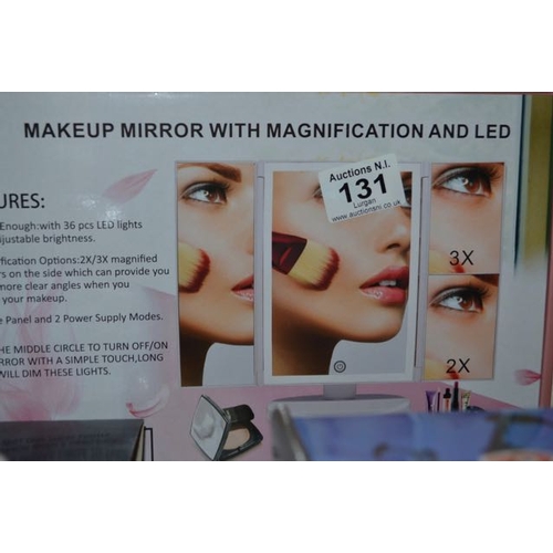 131 - Make Up Mirror with Magnification & LED