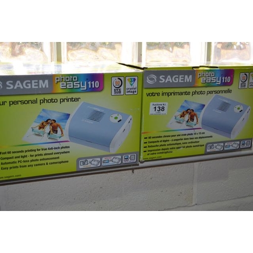 138 - 2x Sadgem Photo Easy 110 Photo Printer