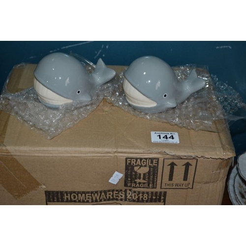 144 - Box of 24 Whale Ornaments