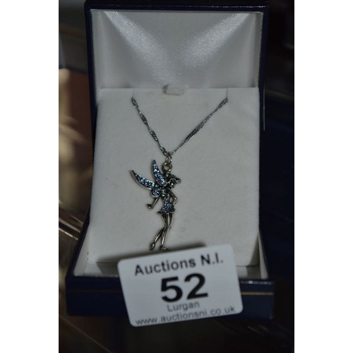 52 - Silver Necklace with Tinkerbell Pendant