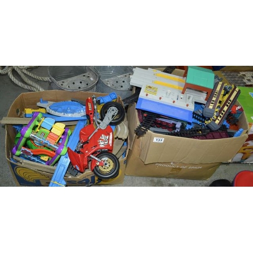 133 - Large Box of Train Track/Toys x2