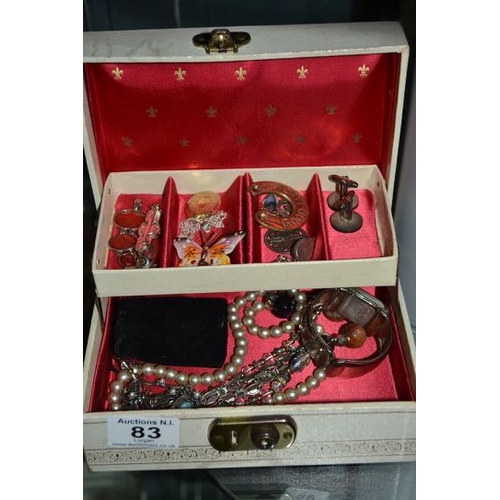 83 - Jewellery Box & Contents