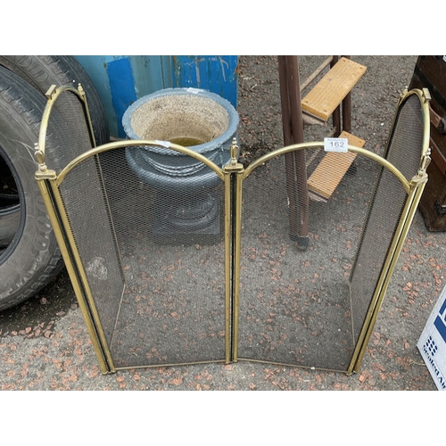 162 - Brass 4 Fold Fire Screen