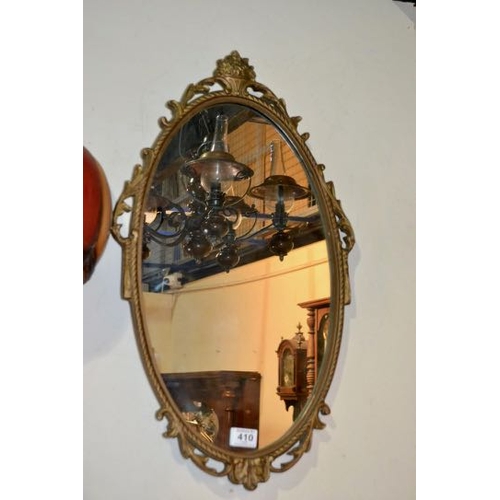 410 - Oval Heavy Gilt Mirror