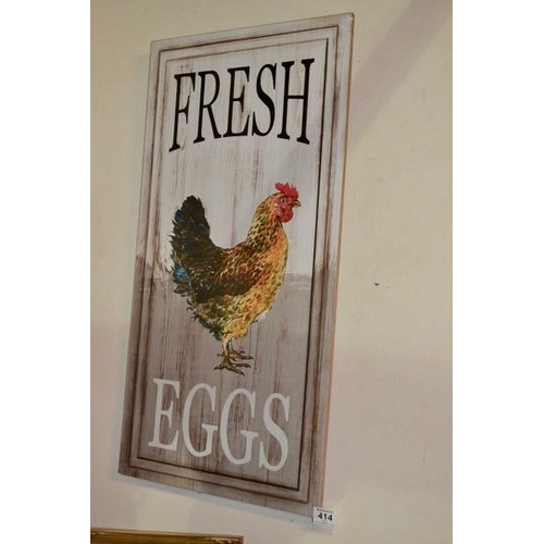 414 - Large Wooden Fresh Eggs Sign