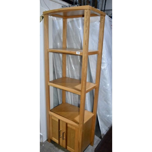 444 - Light Oak Open Display Unit Bookcase with Storage