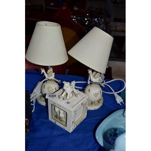 450 - Matching Kids Table Lamps + Moneybox