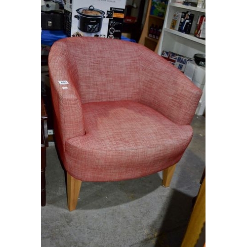 463 - Contemporary Upholstered Tub Chair - Excellent Condition