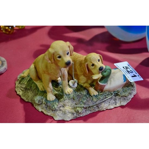 521 - Border Fine Arts Labrador Pups with Decoy Duck