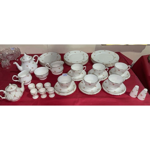 435E - Large Heron Cross Pottery 49 pc Floral Tea/Dinner Set